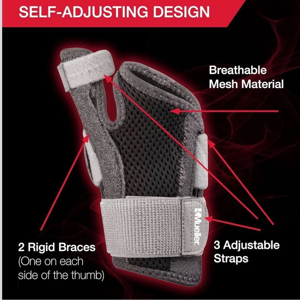 MUELLER Sports Medicine Adjust-to-Fit Thumb Stabilizer, Spica Splint